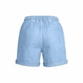 thumbnail image 7 of Zylanna Women Denim Shorts with Pockets, with Drawstring Casual Elastic High Waist Solid Jean Shorts for Women Light Blue, 7 of 7
