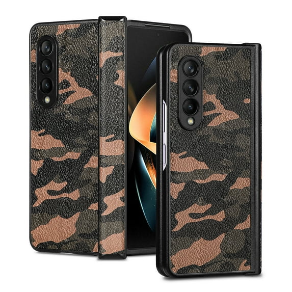 For Samsung Galxy Z Fold 3 5G Phone Case,Shockproof Luxury Flip hard Leather Case,Hinge protection Case Cover
