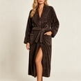 thumbnail image 2 of Cekizud Bathrobe for Women Thick Fleece Water Absorbent Wrap Belt Long Sleeve Robe, 2 of 6