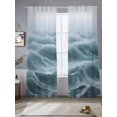 thumbnail image 2 of Turquoise Ombre Sheer Curtains for Living Room Bedroom, Light-filtering Sheer Curtain, Modern Abstract Watercolor Art Rod Pocket Voile Window Treatment Drapes, 52’’Wx84’’L, 2 Panels Set, 2 of 7