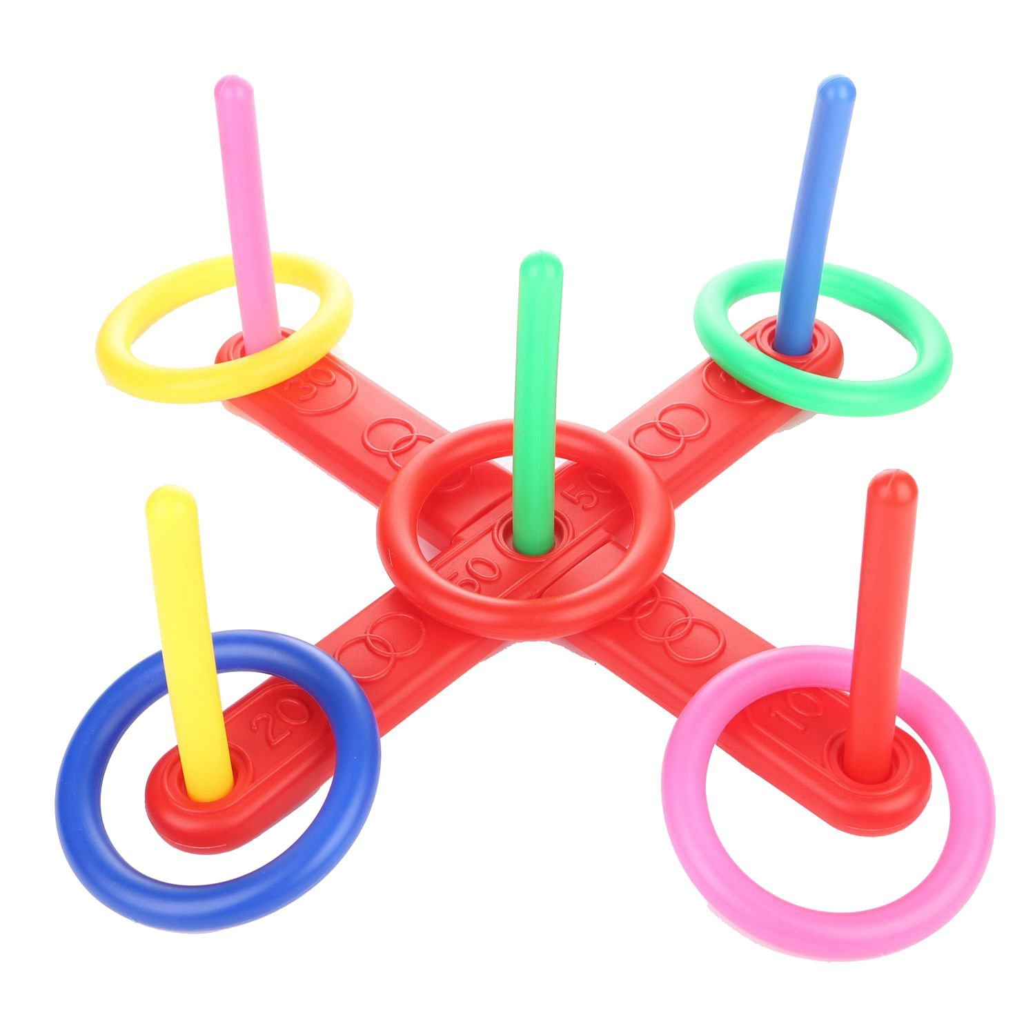 Traditional Garden Quoits Peg and Rope Ring Toss Hoopla Game 