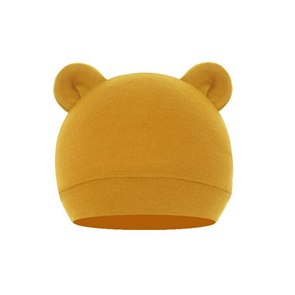 URTERYSER Baby Hat with Ears Cotton Warm Newborn Accessories Baby Girls Boys Autumn Winter Hat for Kid Infant Toddler Caps Yellow