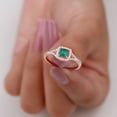 thumbnail image 3 of Rosec Jewels Natural Emerald Engagement Ring with Diamond for Women ( AAA Quality), 14K Rose Gold, US 11.00, 3 of 7