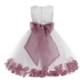 thumbnail image 2 of Ekidsbridal Girl Wedding Flower Girl Dress - Rose Petals White Tulle Dress with Organza Sash 007-A (Size: S-16), 2 of 3