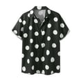 thumbnail image 5 of INSPIRE CHIC Men's Beach Polka Dots Printed Shirt Button Down Short Sleeve Casual Shirts M Black, 5 of 6