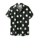 thumbnail image 5 of Camisa de playa de polka dots impresa para hombres INSPIRE CHIC, con botones, de manga corta, casual XL Negro, 5 of 6