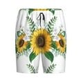 thumbnail image 4 of Naloa Sunflowers (2) Men's Short Pajama Pants, Lounge Comfort Shorts with Elasticized Waistband and Side Pockets - Small, 4 of 9