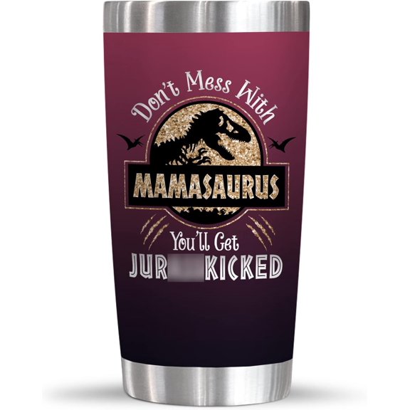 Gifts For Mom From Daughter, Friend Birthday, Christmas, Mothers Day Gifts For Mom, Mamasaurus Mom Tumbler Gifts, Presents For Mom, First Time, New Mom Gifts For Women, 20 Oz Stainless Steel Tumbler