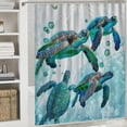 thumbnail image 6 of Orinice Sea Turtle Shower Curtain for Bathroom, Ocean Sea Green Teal Turtle Fabric Shower Curtains Set, Coastal Beach Nautical Kids Restroom Decor Accessories with Hooks  36x72, 6 of 7