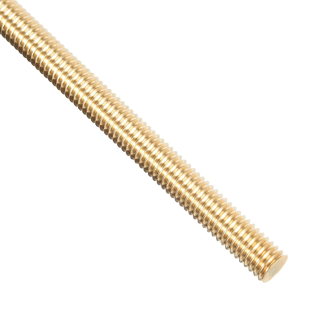 Uxcell M6 Dia 250mm Length Zinc Plated Brass Right Hand Thread Fully