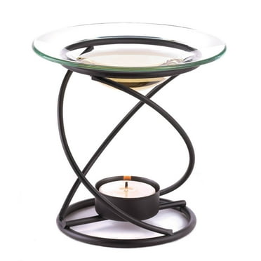 Zingz & Thingz Spiral Candle Oil Warmer with Stand - 4.75" - Black