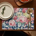 thumbnail image 4 of Pioneer Flower Floral Print Pattern Summer Placemats Table Placemats Set Of 6-Linen Kitchen Washable Placemats Table Mats 12x18 Inch Non-Slip Heat Resistant, 4 of 5