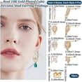 thumbnail image 2 of 4 Styles 16Pcs Cubic Zirconia Stud Earring Findings 18K Gold Plated Brass Post Earrings Findings with Loop for DIY Jewellery Making, 2 of 6