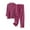 A-Hot Pink, variant on Pajamas Set for Women Flanne Wool Solid Color Long Sleeve Tops and Pants Clothes Suit