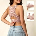 thumbnail image 7 of Women's Leopard Print Posture Support Bra Front Closure Cross Back Wireless Full Coverage Seamless Bralette Push Up Comfort Lift, 7 of 7