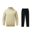 thumbnail image 4 of 2 Piece Mens Sweatsuits Casual Half Zip Hoodie and Sweatpant Pant Sets Sports Outfits Long Sleeve Tracksuits (L, Khaki), 4 of 7