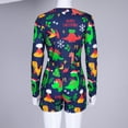 thumbnail image 4 of Mono Con Estampado De Dinosaurios Mono ajustado para mujer Mamelucos navideños elásticos Estilo sexy Casual para Año Nuevo Kuymtek L Azul para Mujer, 4 of 9