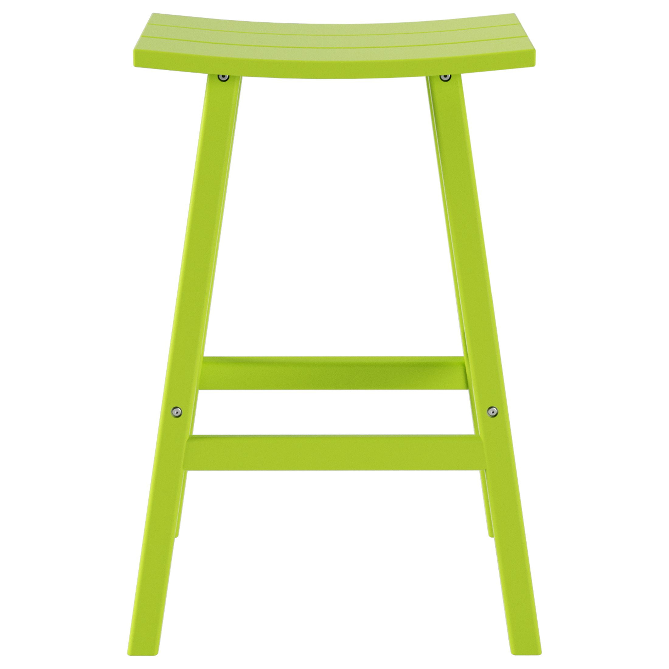 GARDEN 29" Inches Adirondack Plastic Outdoor Bar Stools for Patio, Lime