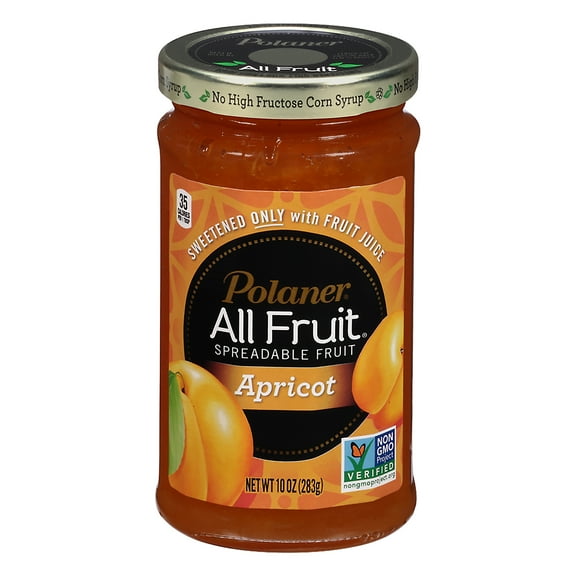 (4 Pack) Polaner All Fruit Spreadable Fruit, Apricot, 10 Oz