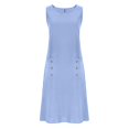 thumbnail image 5 of Women's Sleeveless V Neck Casual Dress, Buttonless Design, Lightweight Blend, Warm Weather Wear, 5 of 7