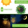 thumbnail image 3 of 2 uds farolillo Solar para exteriores luces colgantes en espiral Led, farolillos de arte del hierro lámpara decorativa para exteriores, jardín, Patio kaili Sencillez, 3 of 5