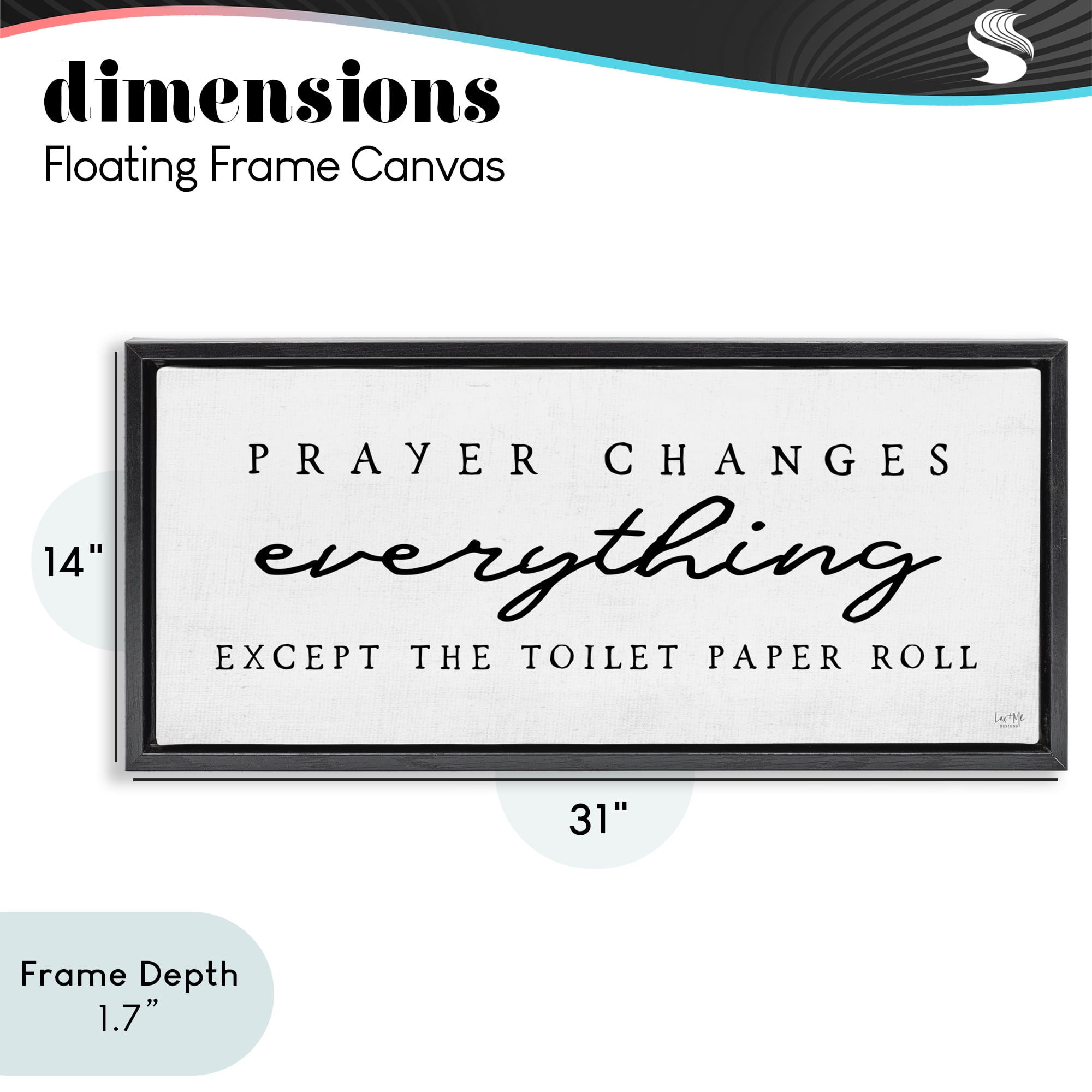 Stupell Industries Funny Prayer Changes Everything Black Framed Floater Canvas Wall Art, design by Lux + Me Designs