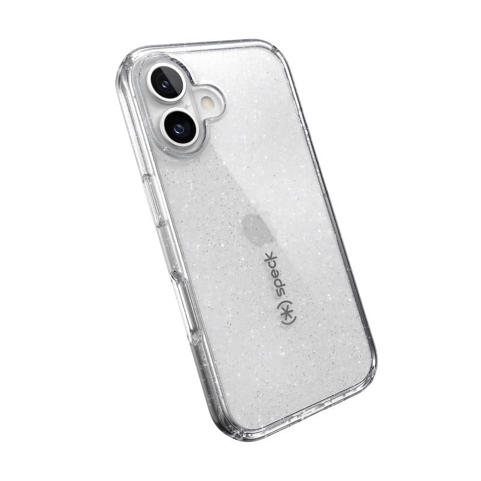 Speck iPhone 16 Gemshell Lux in Clear and Platinum Glitter