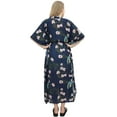 thumbnail image 5 of Bimba Moms Kimono Sleeve Blue Maternity Kaftan Drawstring Maxi Dress-22, 5 of 6