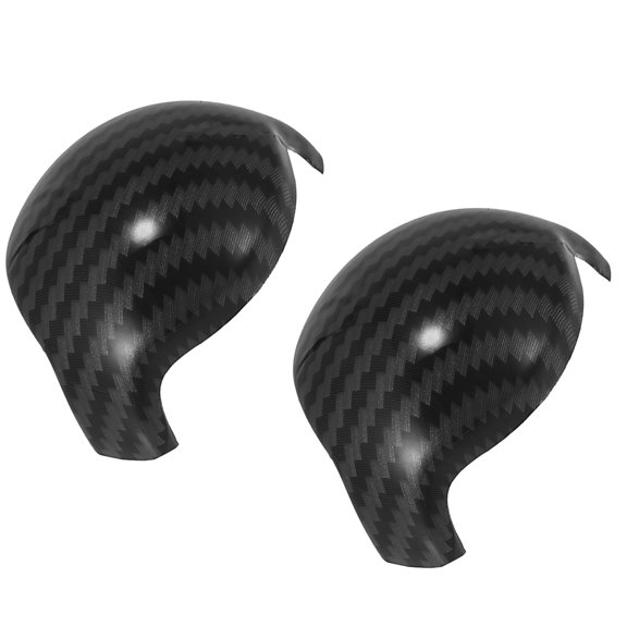 2pcs Carbon Fiber Pattern Gear Shift Auto Knob Cover for Ford for Mustang 2015 2016 2017 2018 2019 2020 2021 2022 Black