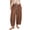 Coffee, variant on Elastic Waist Pants For Women Drawstring Barrel Leg Pant Cropped Style Casual Loose Trousers For Streetwear Daily Outings