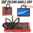 thumbnail image 3 of Case for Lenovo Tab K10 10.3 inch/M10 FHD Plus 2020 2nd Gen, 360 Rotating Stand Handle Pencil Holder Shoulder Strap Heavy Duty Shockproof Cover, Red, 3 of 7