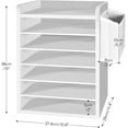 thumbnail image 2 of Adjustable Countertop Mail Sorter, 6 Tier Wooden Paper Organizer, Vertical Literature Organizer with Side Storage, Office Mailbox Cubbies, Classroom Mailbox, for Home, Office, White, 2 of 18