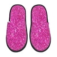 thumbnail image 1 of Balery Rose Red Glitter Pantuflas de Casa de Felpa Silenciosas con Diseño Estampado, Zapatillas Cómodas Antideslizantes de Algodón para Interior-Large, 1 of 8