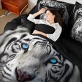 thumbnail image 4 of Homewish Woodland White Tiger Bedding Comforter Set 7 Pieces for Kid, Rustic Farmhouse Animal Full Bedding Set, Wildlife Theme Reversible Fitted Sheet Flat Sheet, Luxury Bedroom Decor, 4 of 7