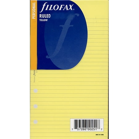 Personal Ruled Notepaper - Filofax Papers Ruled Yellow Notepad Personal Size