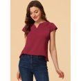 thumbnail image 2 of INSPIRE CHIC Blouse à Manches Courtes Col en V pour Femmes, 2 of 5