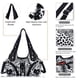 thumbnail image 5 of Bolso de mano Angelkiss de piel lavada para mujer, color negro-leopardo, 5 of 6