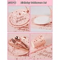 thumbnail image 4 of 201PCS Birthday Party Supplies, Pink and Rose Gold Tableware Set with Paper Plates Napkins Cups Straws Plastic Tablecloth Forks Knives Spoons Serve 25 for Men Women Kids Birthday Party Decor, 4 of 6