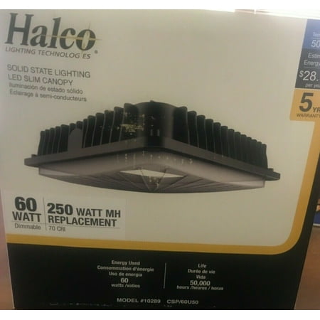 

Halco 10289 CSP/60U50 SLIM CANOPY; PARKING GARAGE DISTRIBUTION; 60W; 120-277V; 5