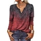 thumbnail image 1 of Dnzceghtig Camiseta Elegante Estampada De Manga Larga con Cuello En V para Mujer-Borgoña-XXL, 1 of 4