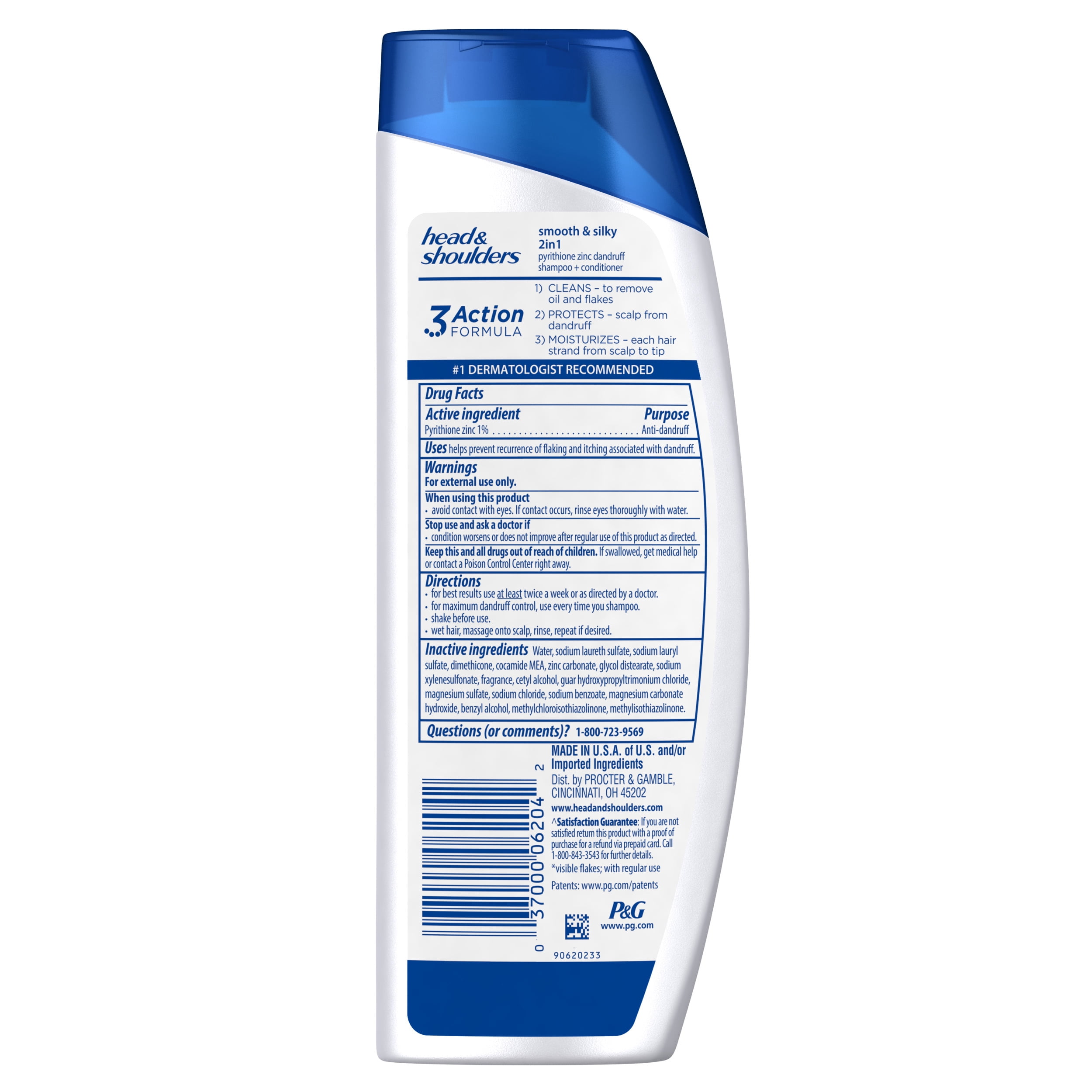 Head and Shoulders Smooth and Silky 2-in-1 Anti-Dandruff Shampoo + Conditioner 13.5 Fl Oz