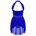 thumbnail image 4 of Aislor Kids Girls Rhinestone Sleeveless Figure Ice Skating Halter Dress Ballet Dance Gymnastic Tutu Leotard Costume Size 6-16 Blue 10, 4 of 7
