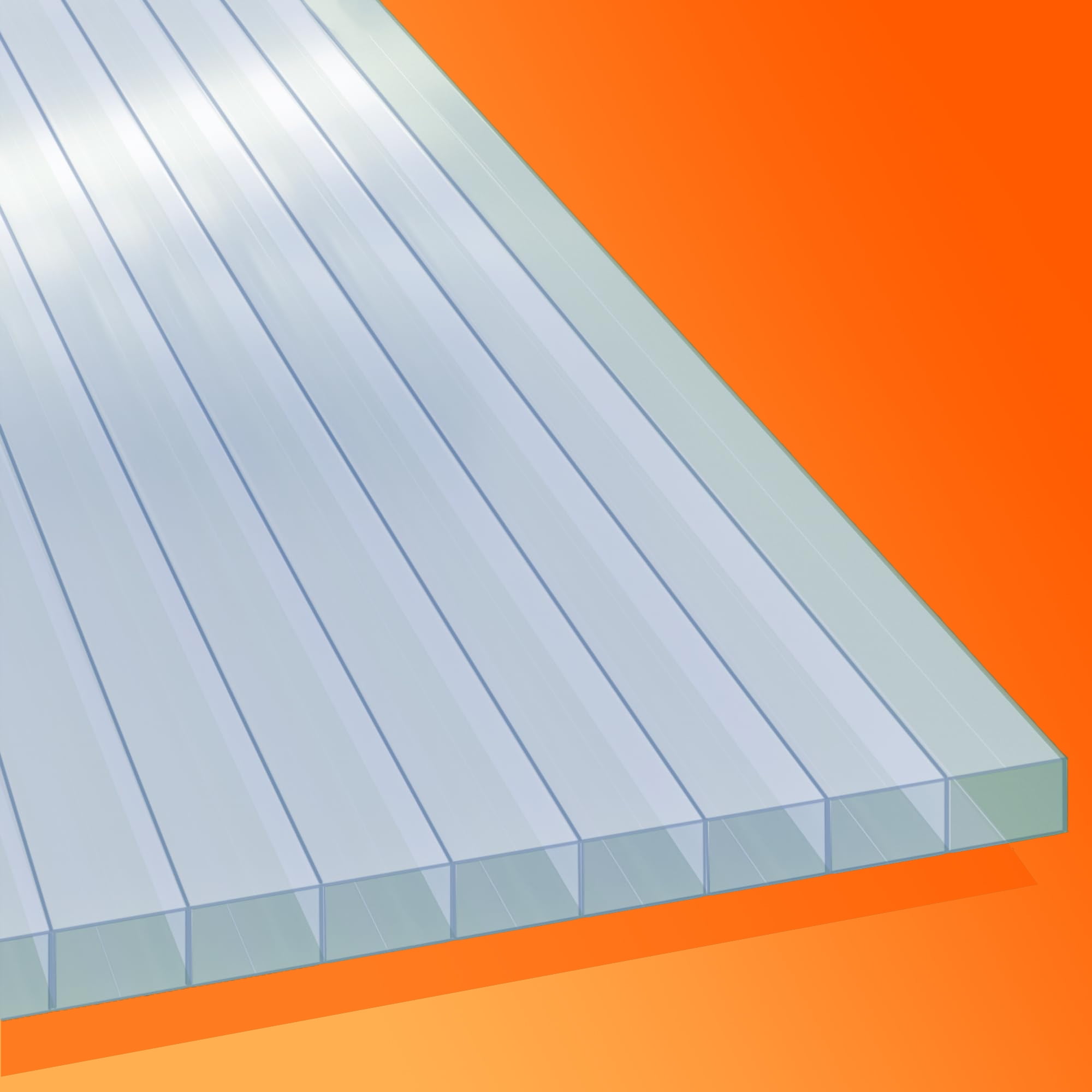 20 Pieces Set 2' (W) x 4' (L) Polycarbonate Panel,Twin-Wall Polycarbonate Sheets Waterproof UV Protected Reinforced Clear Sheets for Greenhouse, Outdoor, Plant Stand Roof
