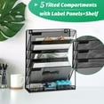 thumbnail image 3 of Magnetic File Organizer Mesh 5-Tier Black Hanging File Organizer Vertical Holder Rack for Office Home, 3 of 6