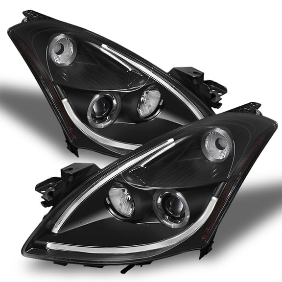AKKON - For 2010-2012 Nissan Altima 4-Doors Sedan Black Bezel DRL Daylight LED Light Tube Design Projector Headlights Pair