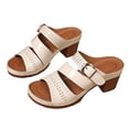 thumbnail image 6 of Taylonsss Women's Fashion Versatile Casual Chunky Heel Buckle Strap Peep Toe Sandals Spring Summer Trendy Strappy Wedge Heel Comfortable Shoes for Plus Size, 6 of 9
