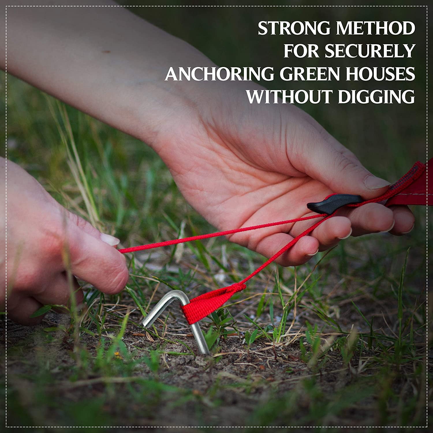 20 Pack Tent Stakes for Outdoor Camping, Heavy Duty Metal, Galvanized Rust-Free Yard Stakes, 20 Garden Edging Fence Hooks, Garden Stakes for Gardening & Canopies, Tent Pegs - by Ram-Pro