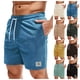 thumbnail image 5 of Pantalones cortos de pana lisos para hombre, para el verano, informales, transpirables, con silueta atlética, poliéster, ocio al aire libre., 5 of 8
