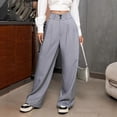 thumbnail image 5 of LWFFDAW Wide Leg Dress Pants for Women High Waist Baggy Slacks Pant Summer Lightweight Comfy Business Work Trousers with Pockets, 5 of 7