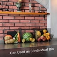 thumbnail image 3 of 3 Tier Metal Wire Wall Mount Storage Basket with Hanging Hooks and Chalkboards, Rustic Kitchen Fruit Produce Bin Rack, 3 of 8